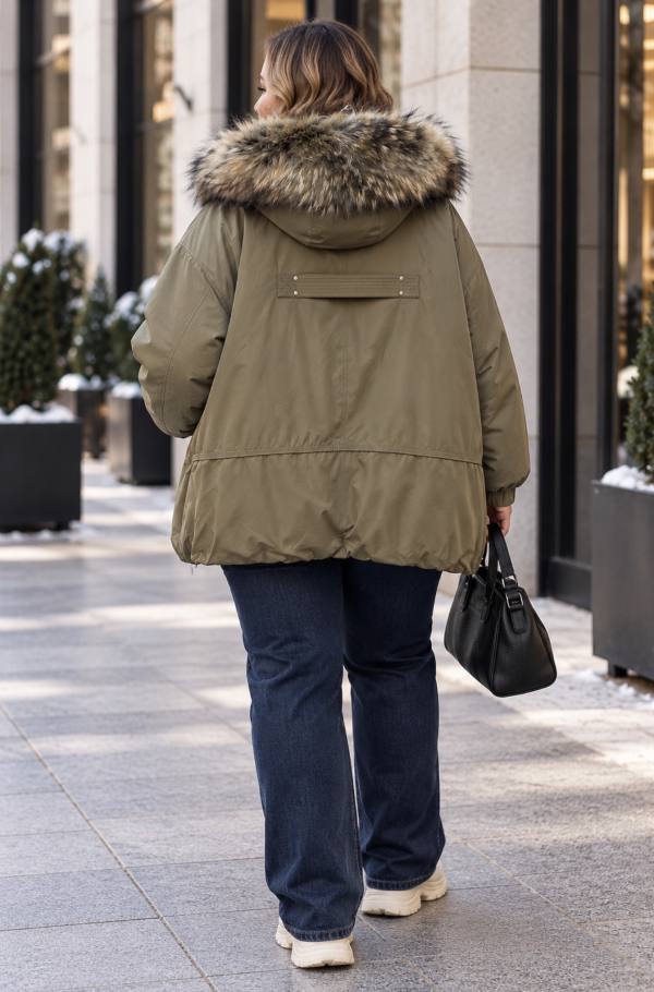 Бомбер женский PLUS SIZE с капюшоном