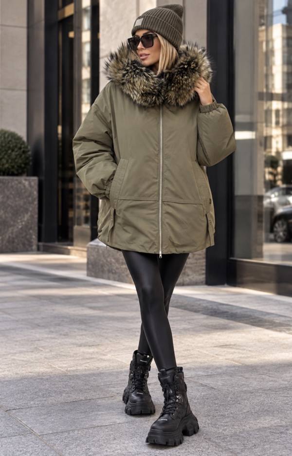 Бомбер женский PLUS SIZE с капюшоном